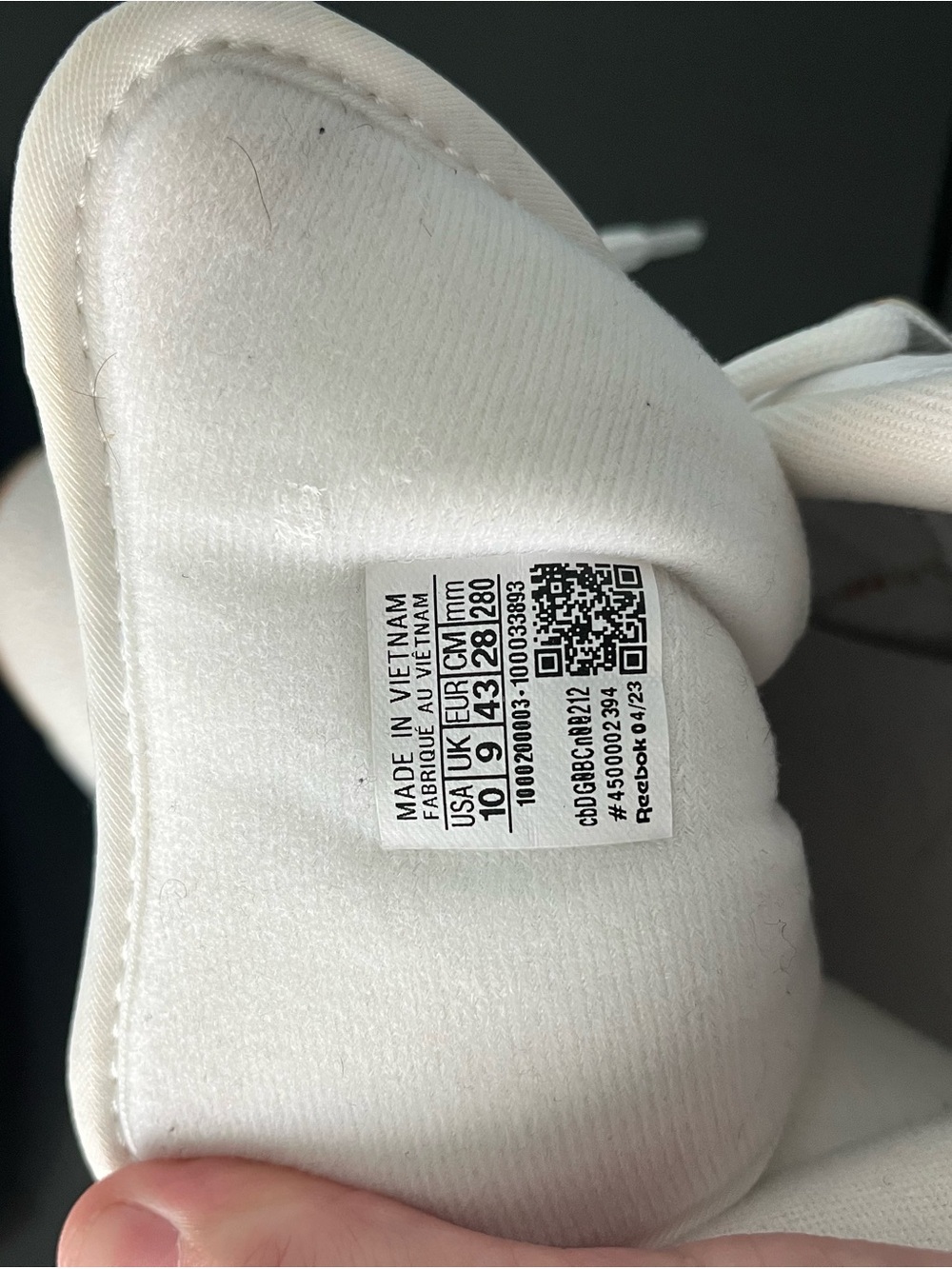 Reebok Men’s White Sneakers with Tan Accents - Picture 7 of 7